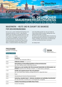 Flyer "Mauerwerkskongress" mit Anmeldeformular