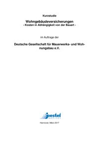 Kurzstudie Wohngebäudeversicherungen