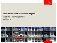 Unterlage: Mehr Wohnraum für alle in Bayern
